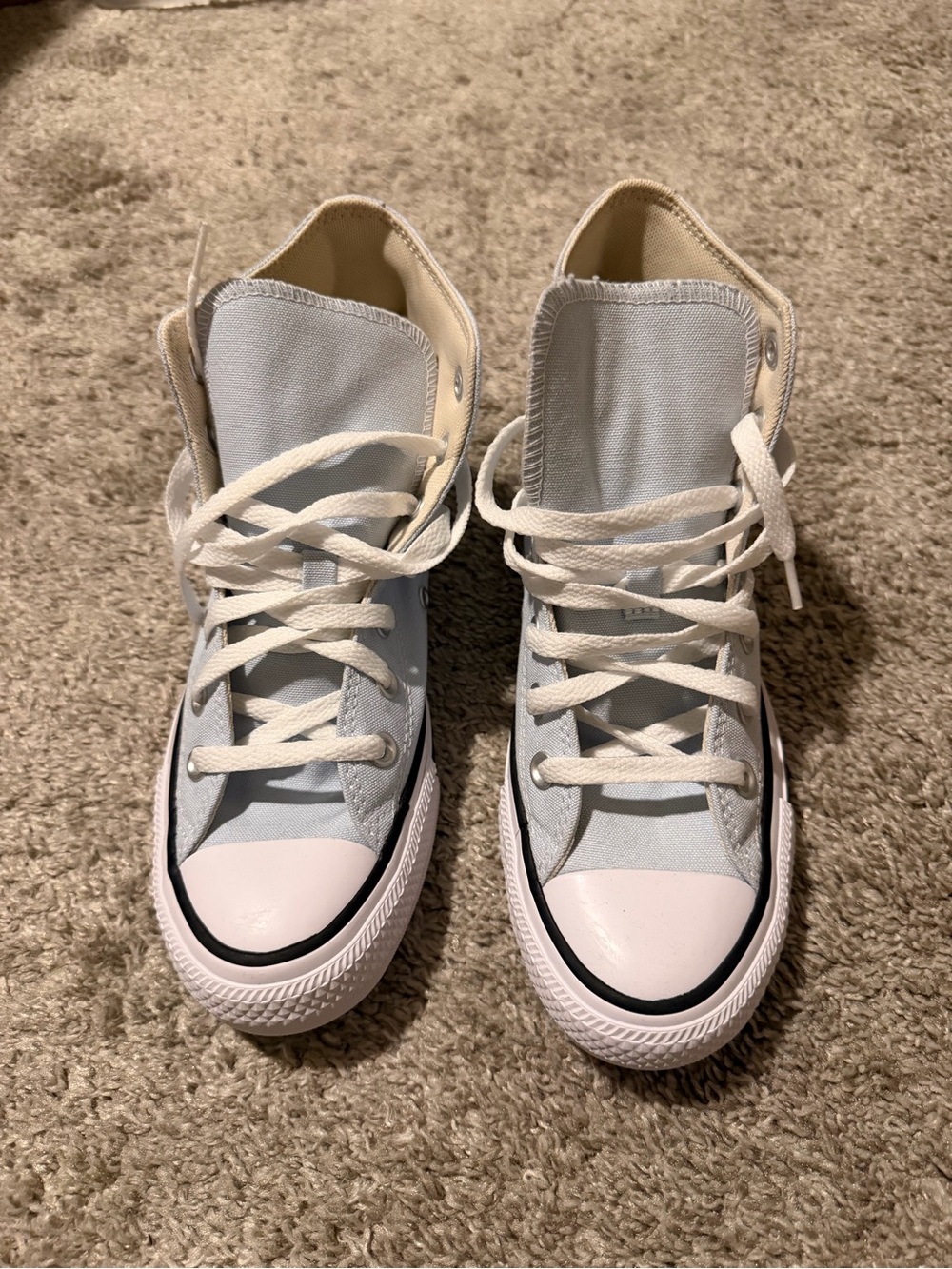 Converse High-Top Canvas Sneakers in Light Blue